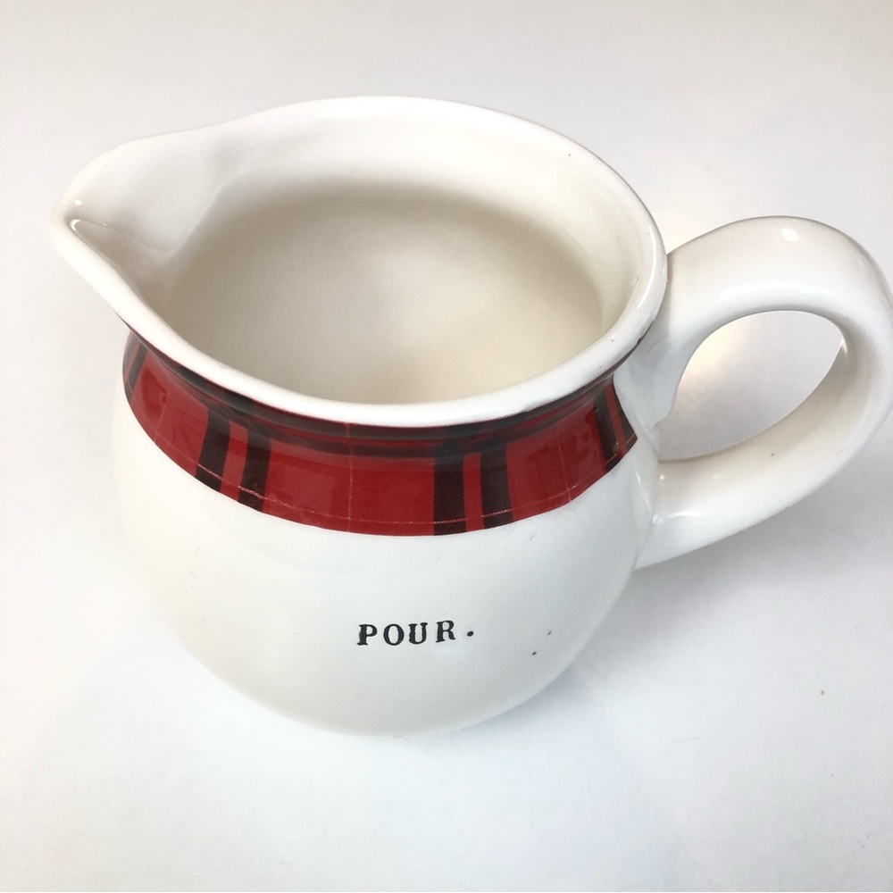 Christmas Rae Dunn Artisan collection. “Pour” creamer Red Tartan